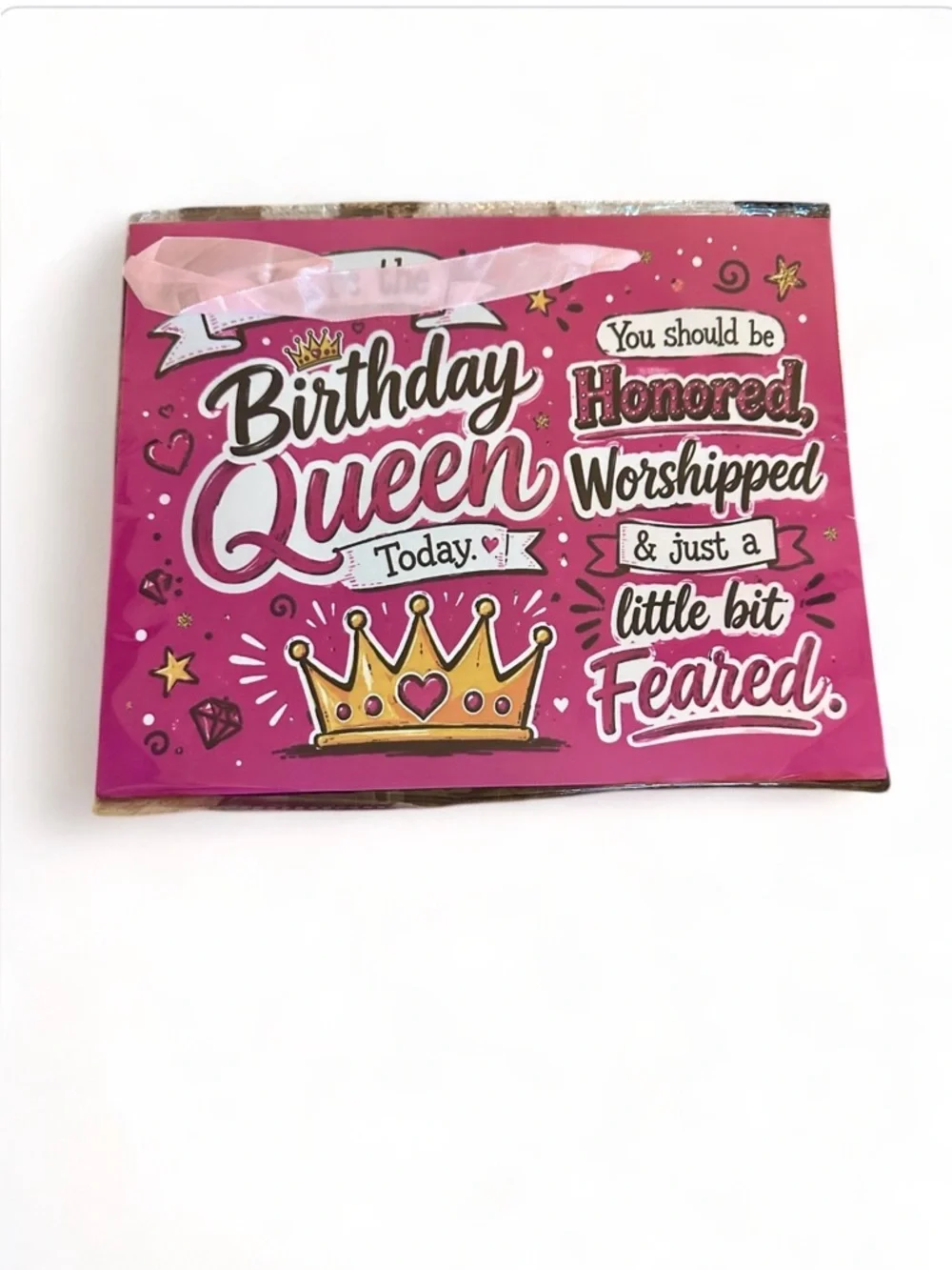 Birthday Queen Pink Gift Bag with Tissue Paper